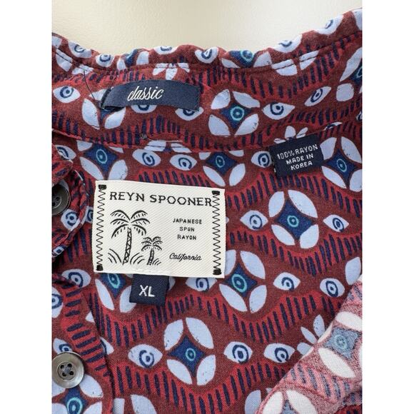 Reyn Spooner Men’s Hawaiian Aloha Shirt XL Red Print Japanese Rayon Tropical - Picture 3 of 13